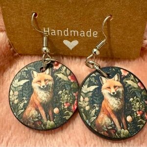 Handmade Fox Design Earrings - Multicolor